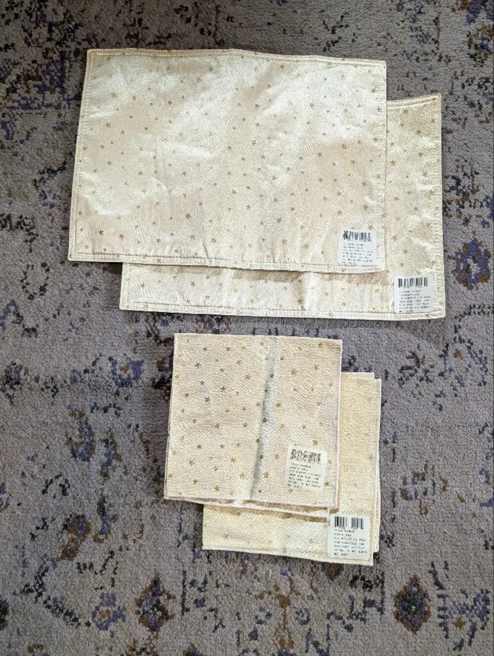 Vintage Celestial Placemat‎ Napkin Set 2 Each 90s Y2K Metallic Stars